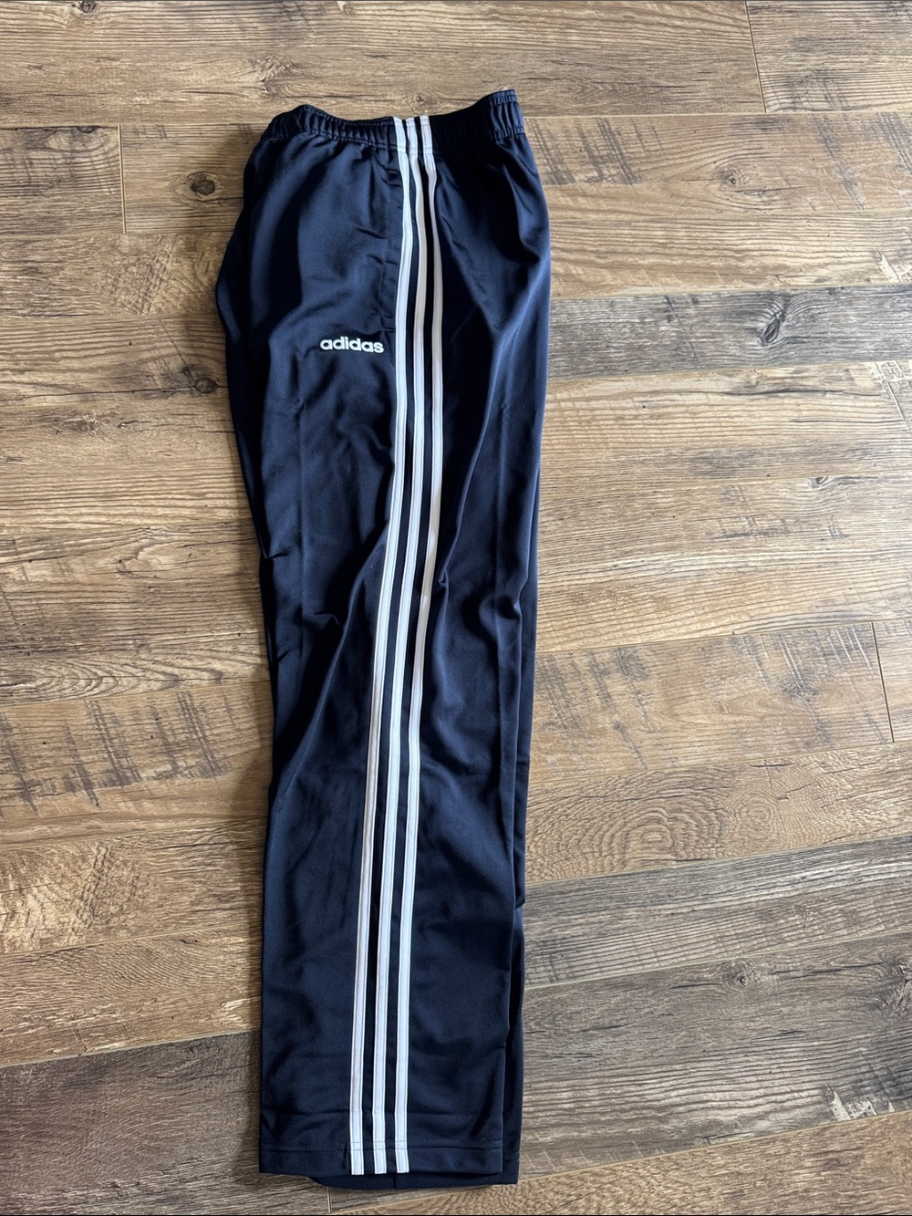adidas Black Track Pants with White Three-Stripes